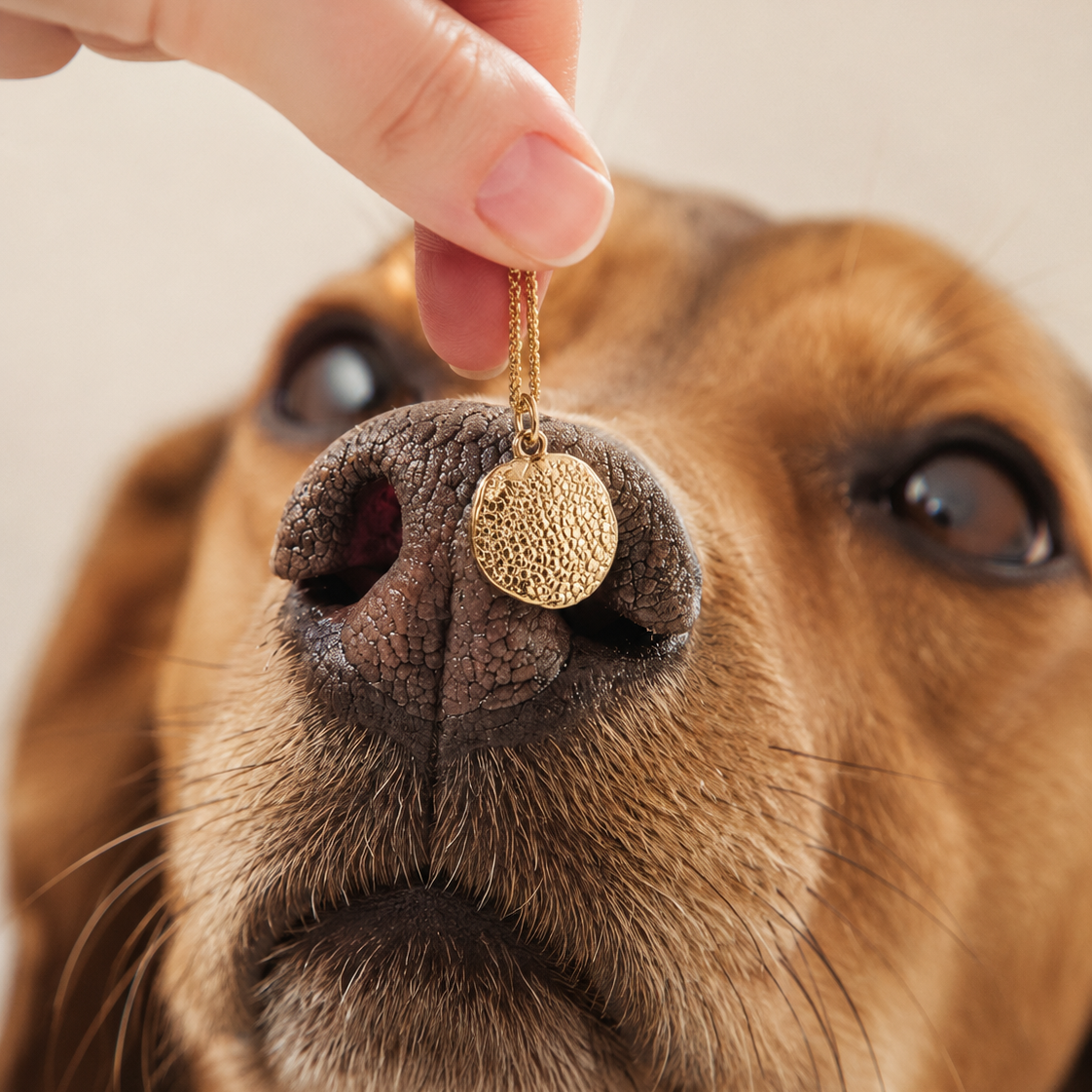 Hundenase silber vergoldet natur Halsketten Anhänger hund