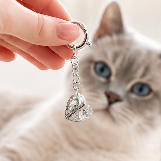 Schlüsselanhänger Herzform mit katze 