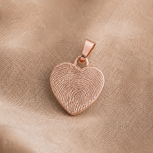 rosegold herzform Anhänger mit Fingerabdruck